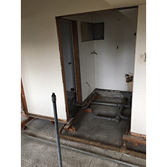 マンション洗面所・浴室まわりの解体撤去後イメージ